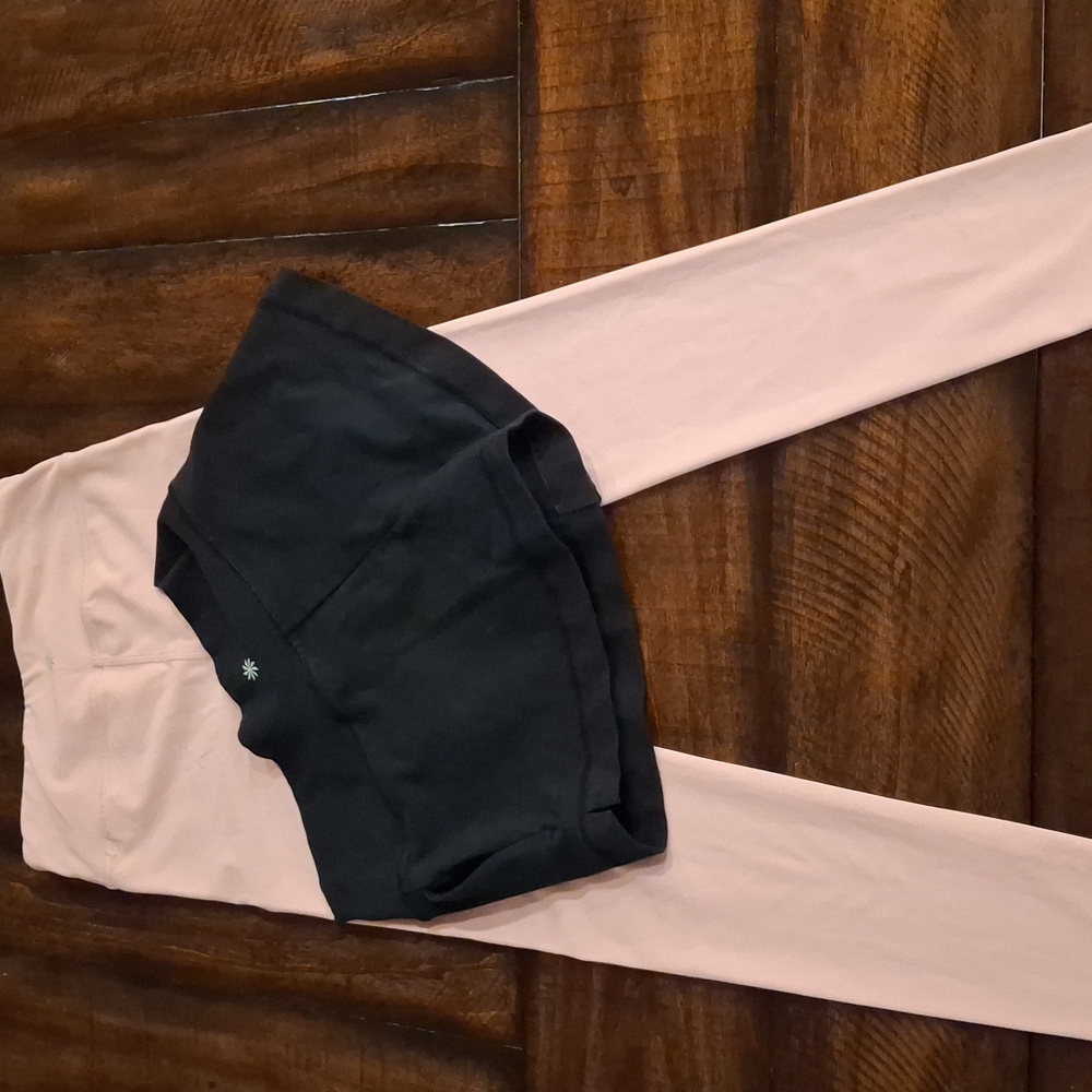 Athleta Kids Pink and Black Leggings Duo